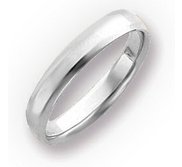 14k White Gold 4mm Beveled Edge Wedding Band