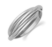 14k White Gold Polished Rolling Ring Wedding Band