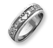 14k White Gold 7mm Fancy Wedding Band