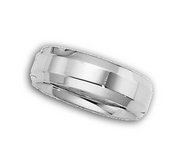 14k White Gold 6mm Beveled Edge Wedding Band