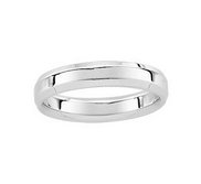 14k  White Gold 5mm Beveled Edge Wedding Band