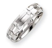 14k White Gold 6mm Fancy Diamond Wedding Band