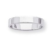 14k White Gold 4mm Flat Wedding Band