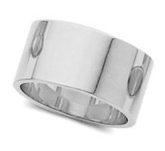 14k White Gold 8mm Flat Wedding Band