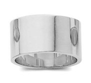 14k White Gold 10mm Flat Wedding Band