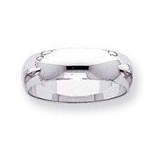 14k White Gold 6mm Half Round Wedding Band