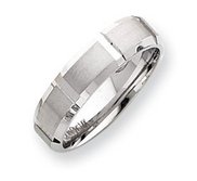 14k White Gold 6mm Fancy Wedding Band