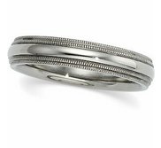 14k White Gold 4mm Double Milgrain Wedding Band