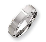 14k White Gold 7 75mm Fancy Wedding Band