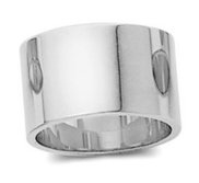 14k White Gold 12mm Flat Wedding Band