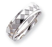 14k White Gold 7mm Design Etched Wedding Band