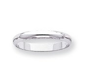 14k White Gold 3mm Half Round Wedding Band