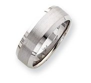 14k White Gold Satin Finish 7mm Wedding Band