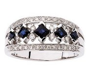 BRIDAL GENUINE SAPPHIRE DIAMOND ANNIVERSARY BAND