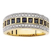 14KY RHODIUM BRIDAL GENUINE SAPPHIRE DIAMOND ANNIV