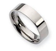 Titanium Polished Flat 6mm Wedding Band