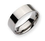 Titanium Polished Flat 8mm Wedding Band