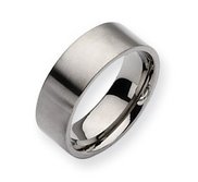 Titanium 8mm Brushed Flat Wedding Band