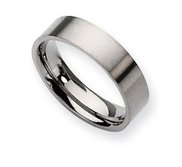 Titanium 6mm Brushed Flat Wedding Band