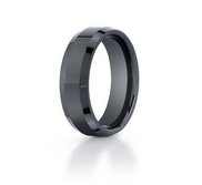 Black Ceramic  Seranite  Comfort Fit 7mm Wedding Band