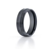 Black Ceramic  Seranite  Comfort Fit 7mm Wedding Band