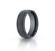 Black Ceramic  Seranite  Comfort Fit 8mm Wedding Band