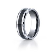 Black Ceramic   Tungsten Comfort Fit 7mm Wedding Band