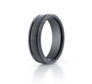 Black Ceramic  Seranite  Comfort Fit 6mm Wedding Band