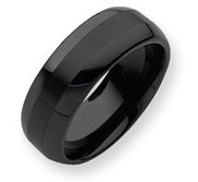 Ceramic Black 8mm Brushed and Polished Band