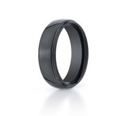 Black Ceramic  Seranite  Comfort Fit 7mm Wedding Band