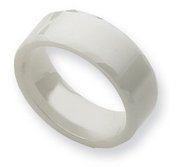 Ceramic White Faceted Edge 8mm Polished Wedding Band