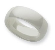 Ceramic White 8mm Polished Wedding Band