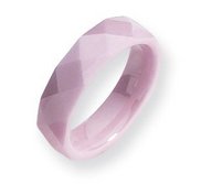 Ceramic Pink Faceted 5 5mm Polished Wedding Band