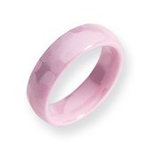 Ceramic Pink Faceted 6mm Polished Wedding Band