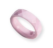 Ceramic Pink Faceted 6mm Polished Wedding Band