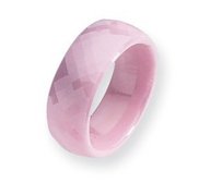 Ceramic Pink Faceted 7 5mm Polished Band