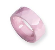 Ceramic Pink Faceted 8mm Polished Wedding Band