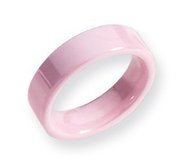 Ceramic Pink Flat 6mm Polished Wedding Band