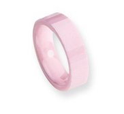 Ceramic Pink Faceted 6mm Polished Wedding Band