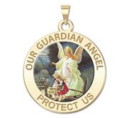 Our Guardian Angel   Round Religious Color Medal   EXCLUSIVE 