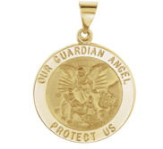 Round Guardian Angel Medal