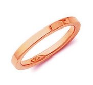 14k Rose Gold 2mm Flat Polish Finish Wedding Band