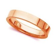 14k Rose Gold 3mm Tapered Polished Wedding Band