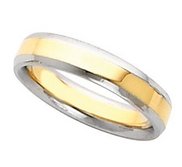 14k Two Tone 5mm Domed Wedding Band