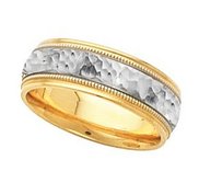 14k Two Tone 6mm Domed Wedding Band