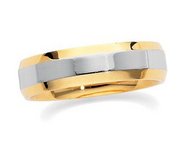 14k Two Tone 5mm Domed Wedding Band