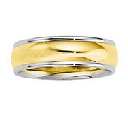 14k Two Tone 6mm Domed Wedding Band