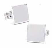 Engravable Sterling Silver Square Cufflinks