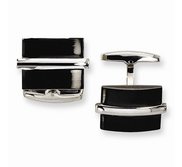 Stainless Steel Black Plated Cufflinks