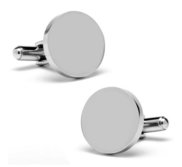 Engravable Titanium Round Cufflinks